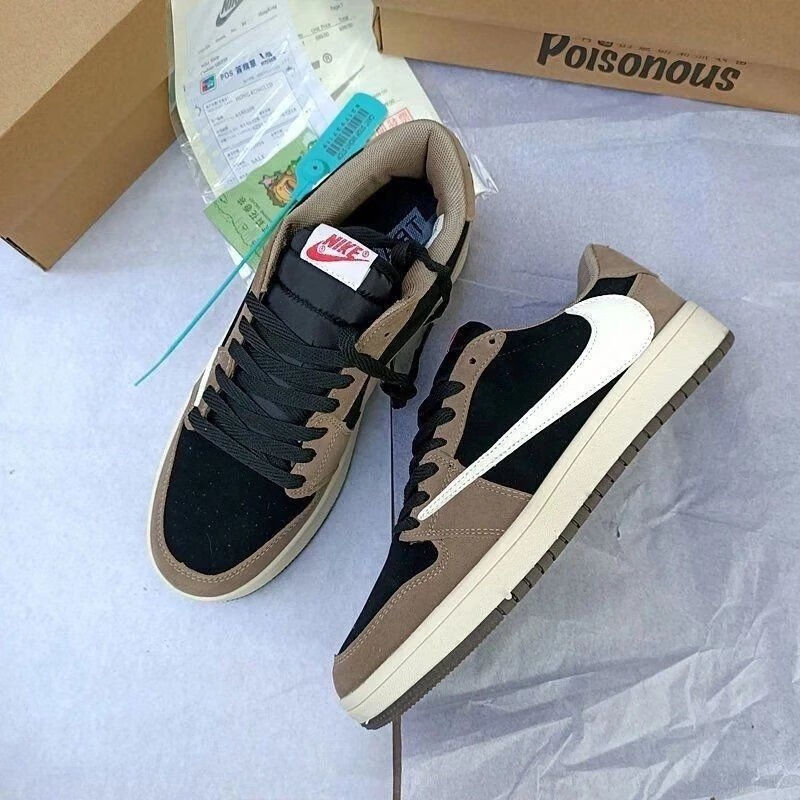 旗舰官方同款 莆田纯原aj1倒钩深棕低帮休闲板鞋运动鞋篮球鞋aj男女鞋