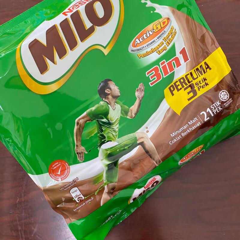 马来西亚产nestle美禄milo美禄三合一巧克力味可可粉21小包入 2021.