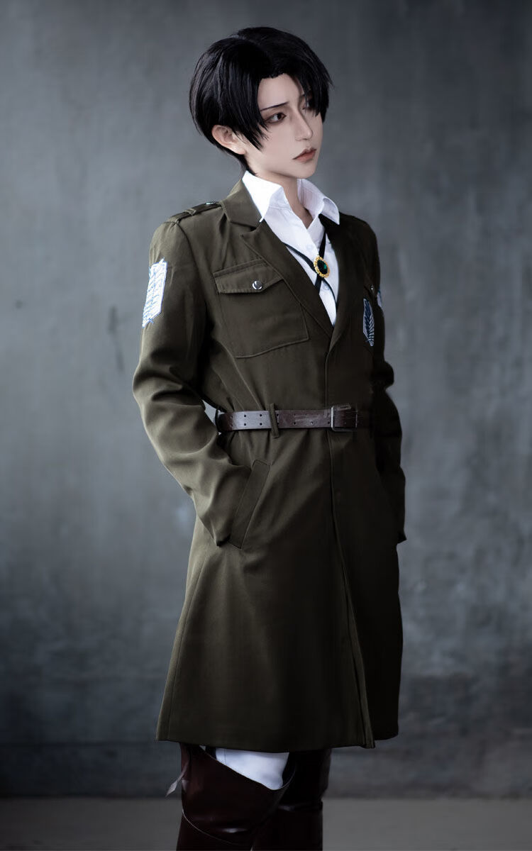 特价上新进击的巨人服第三季调查兵团团服长款军绿色大衣可日常l调查