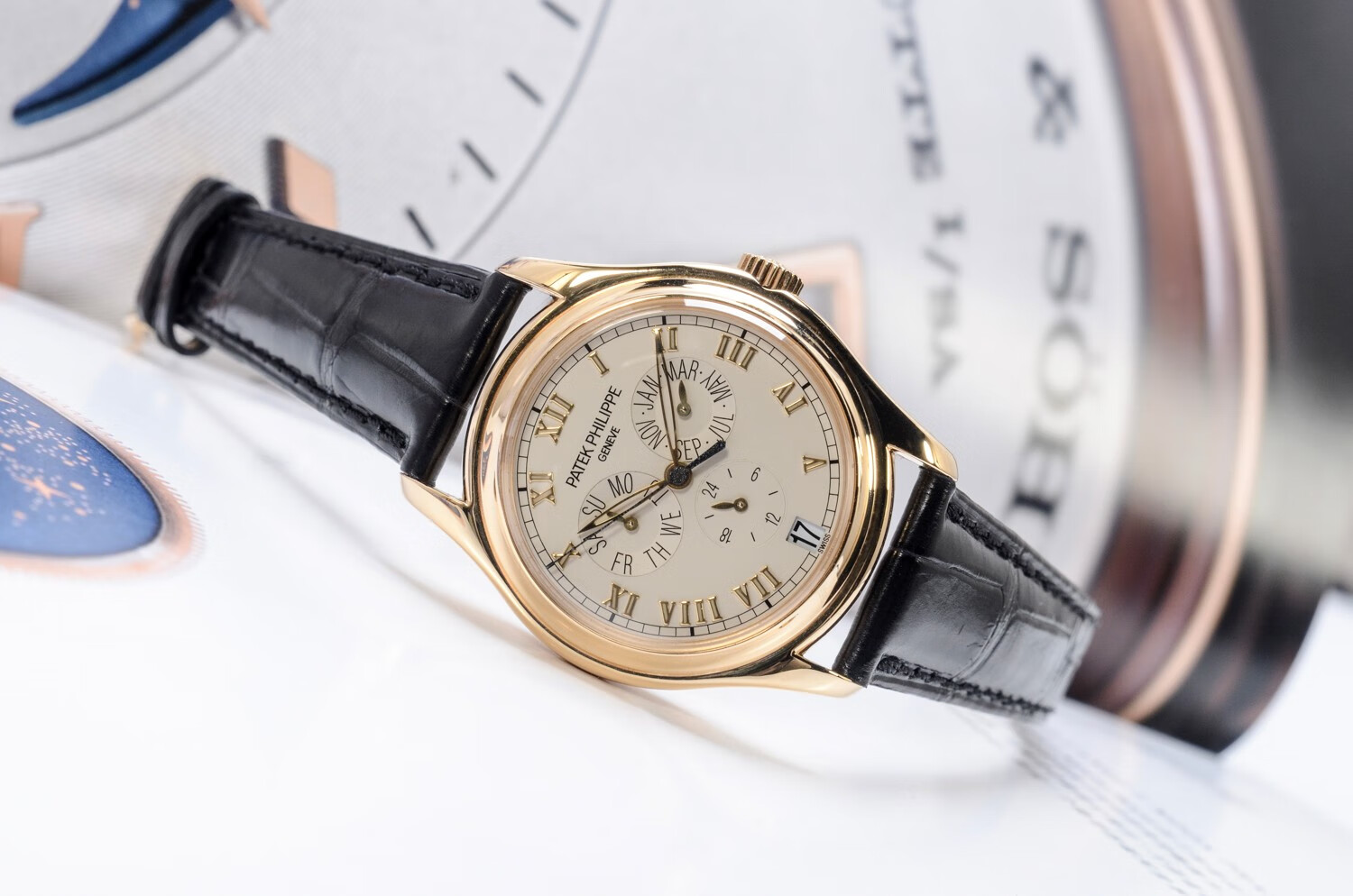 【二手95新】百达翡丽5035j 复杂功能计时18k黄金自动机械星期日历