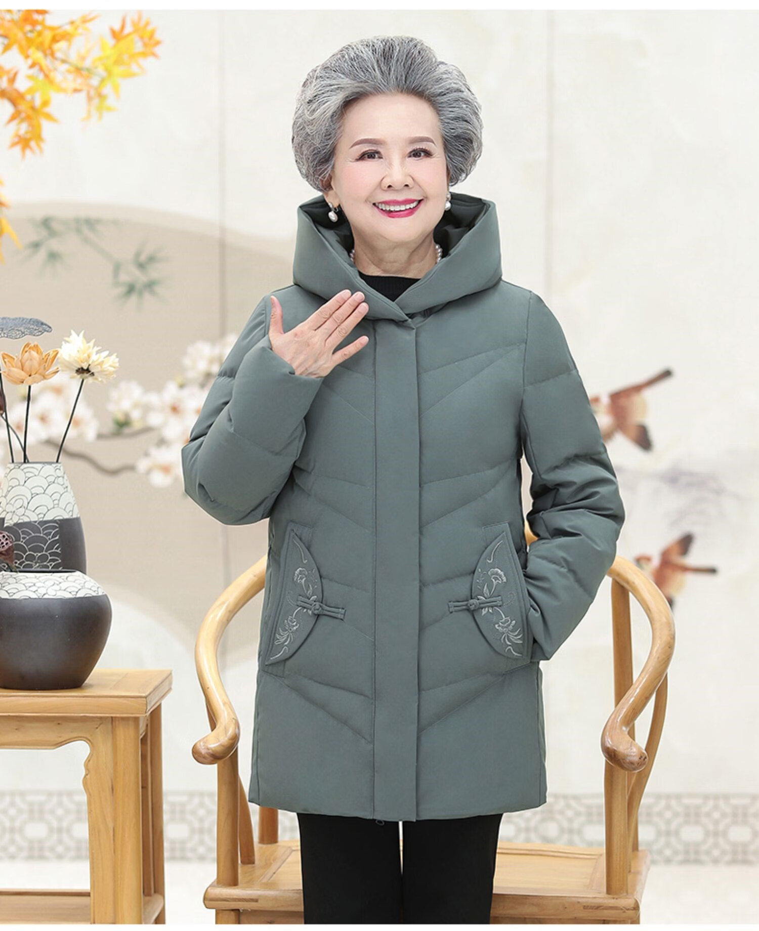 (恒源祥重磅)中老年人冬装女奶奶羽绒服加厚60岁70老太太冬季衣服妈妈