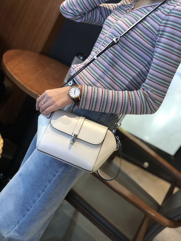 sara lee品牌 小包包女斜挎包百搭真皮女包2020新款潮网红时尚小白包
