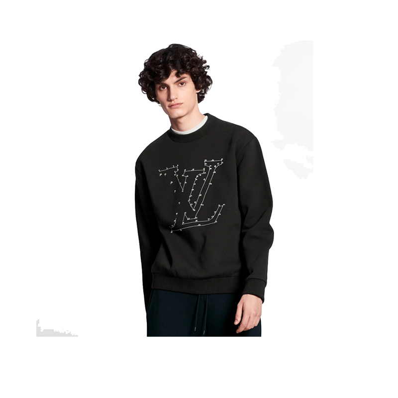 奢爵仕lv 路易威登男装 奢侈品数字印花圆领长袖纯棉卫衣运动衫上衣