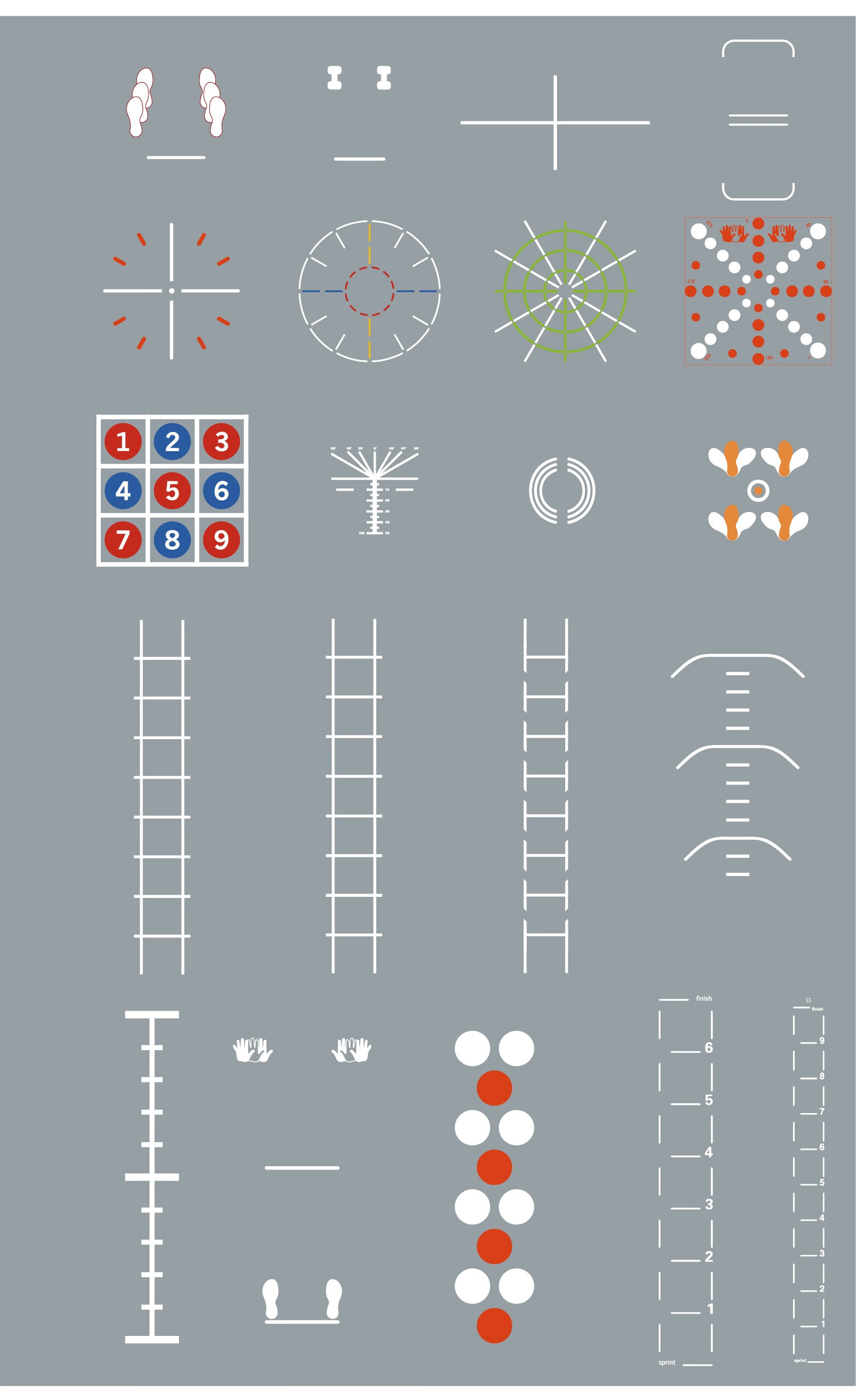 1111定制健身房pvc定制塑胶360私教图案体能训练垫功能性运动45mm网格