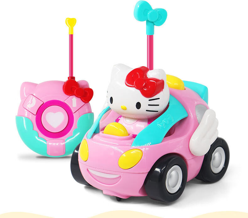 儿童hello kitty凯蒂猫遥控车1-3岁女孩充电电动玩具宝宝汽车粉色