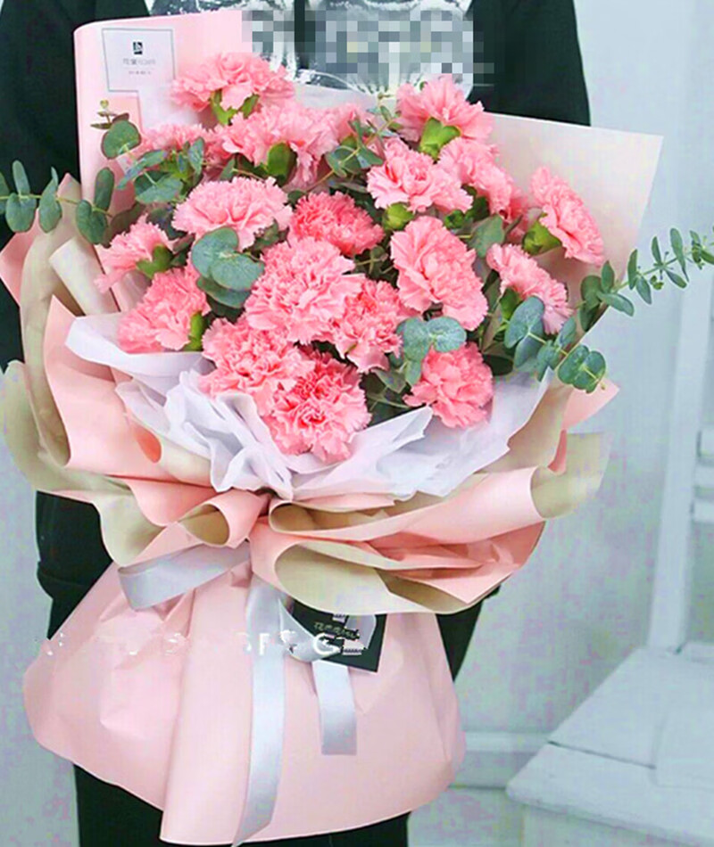 花果山三八南京11支19朵红33白粉康乃馨玫瑰礼盒鲜花束店同城速递2022