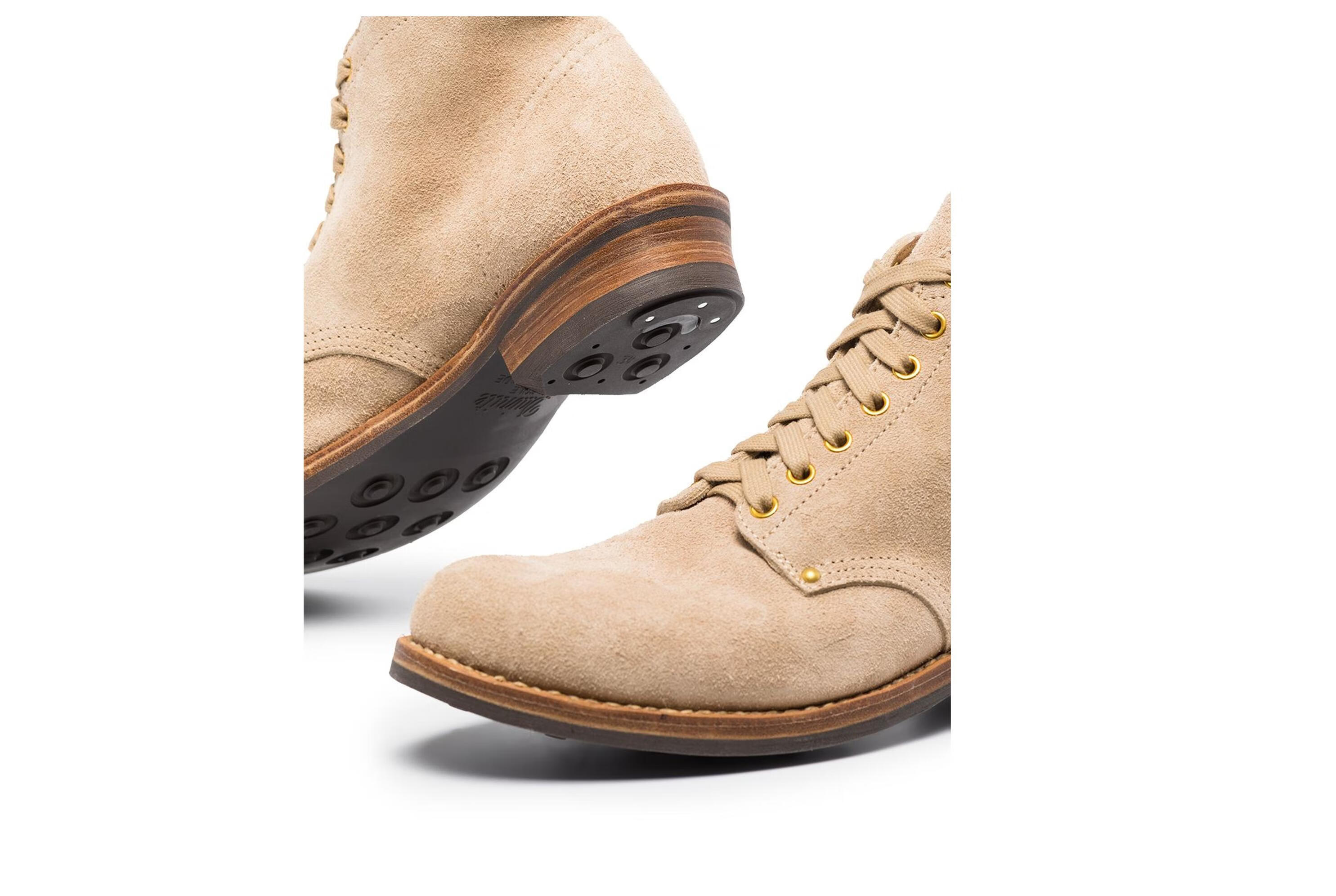 visvim20秋冬男士neutralbrigadier绒面皮及踝靴裸色us12