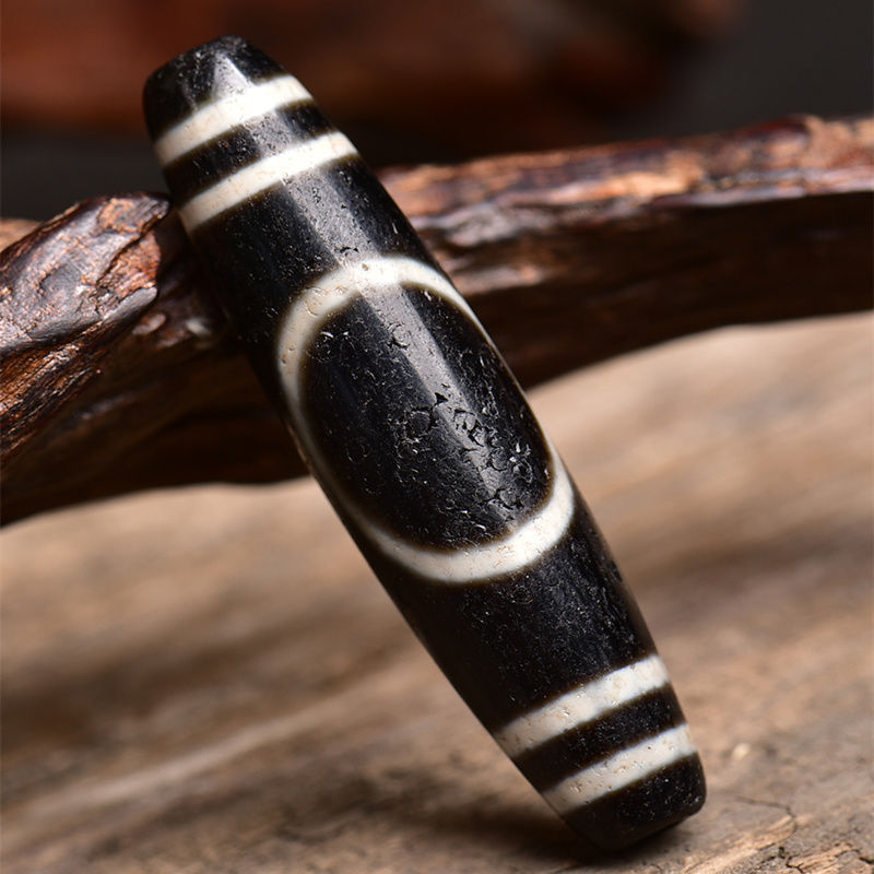 天珠项链吊坠 复古藏式佛珠长款男女天然吊坠送证书sn0149 三眼福禄寿