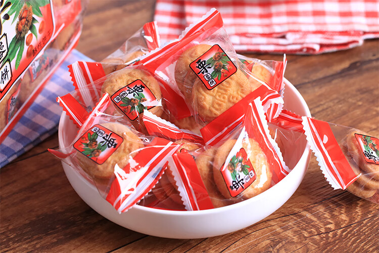 鸿达栗蓉饼500gx2 香酥栗子味饼干营养早餐代餐小吃办公休闲零食 栗蓉