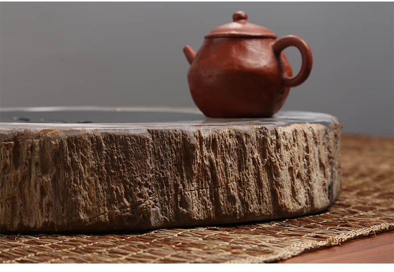 石金道 创意天然木化石茶盘 石头茶台石茶海功夫茶具茶室干湿泡两用