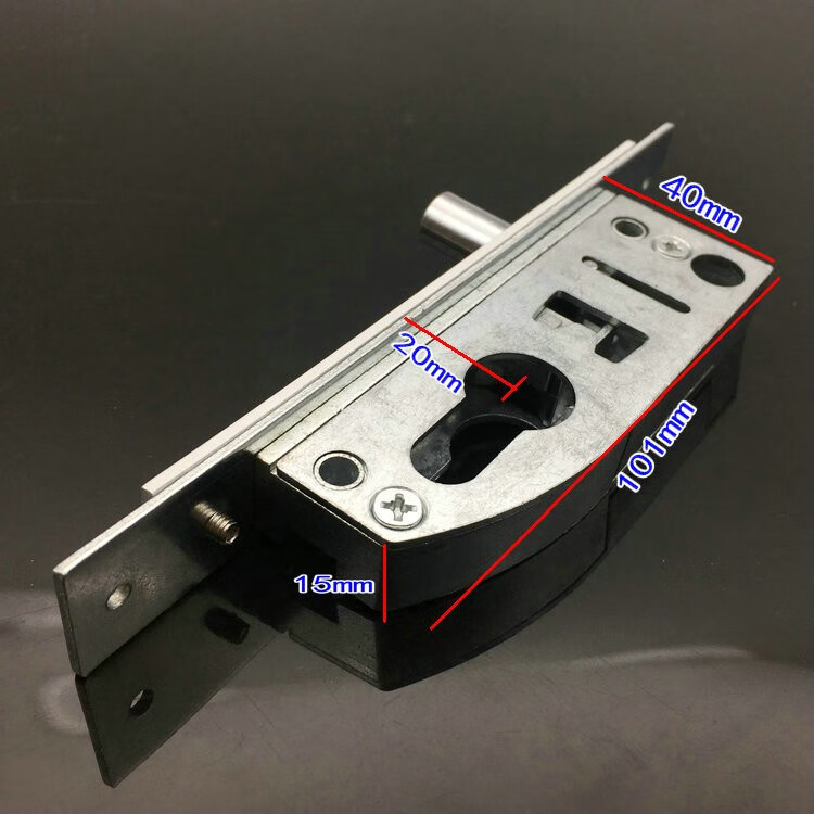 平开锁有框玻璃门锁铝合金门锁地锁地弹门玻璃地锁带钥匙201铝银色锁