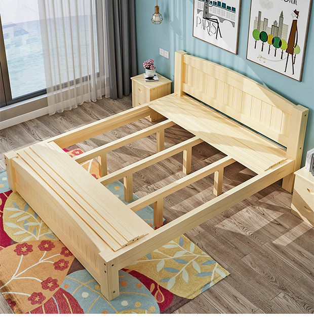 实木床18米双人床主卧15米房床简易1米家用单人床西楚款原木床1800mm