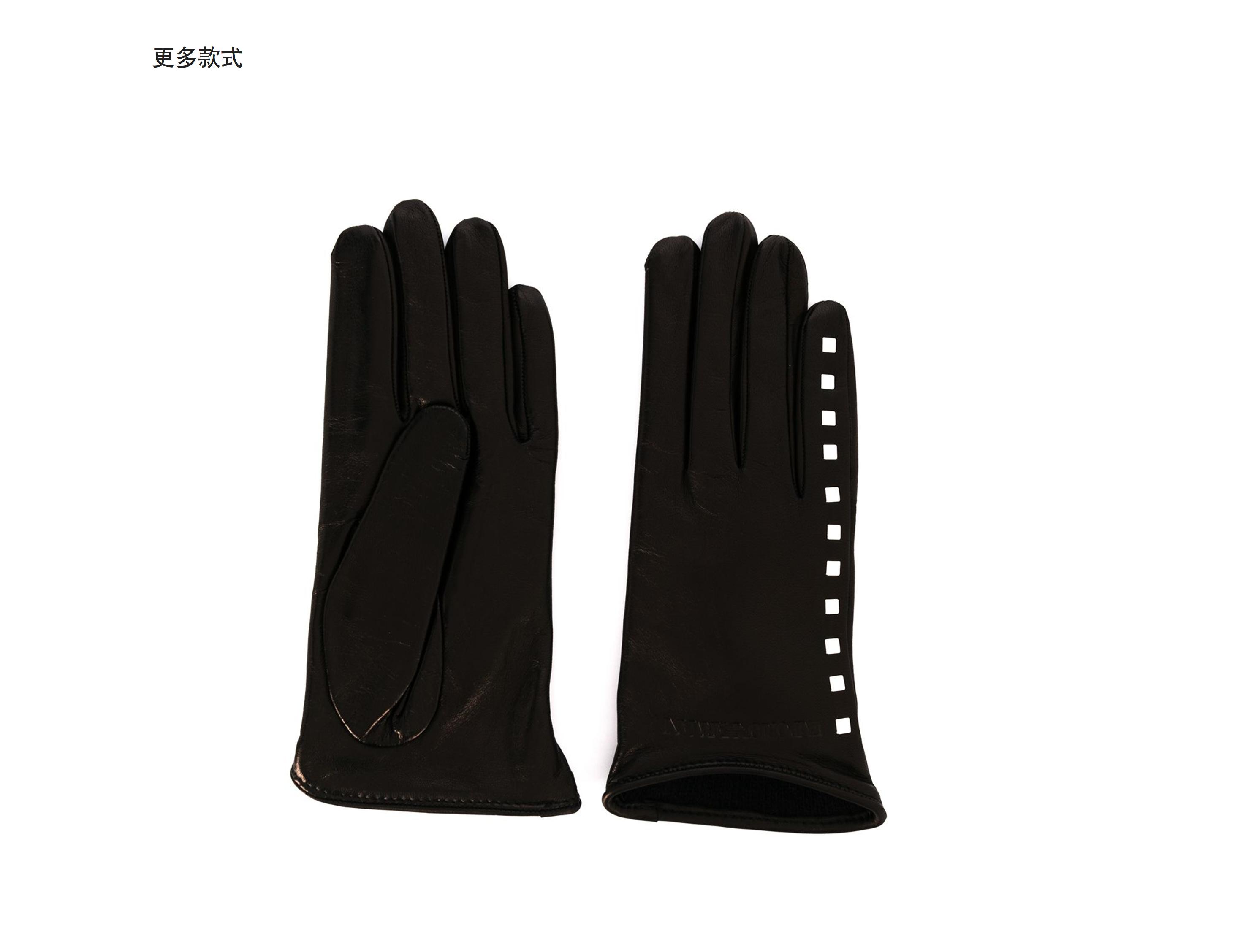 阿玛尼(emporio armani)20秋冬女士铆钉细节手套 绿色 s【图片 价格