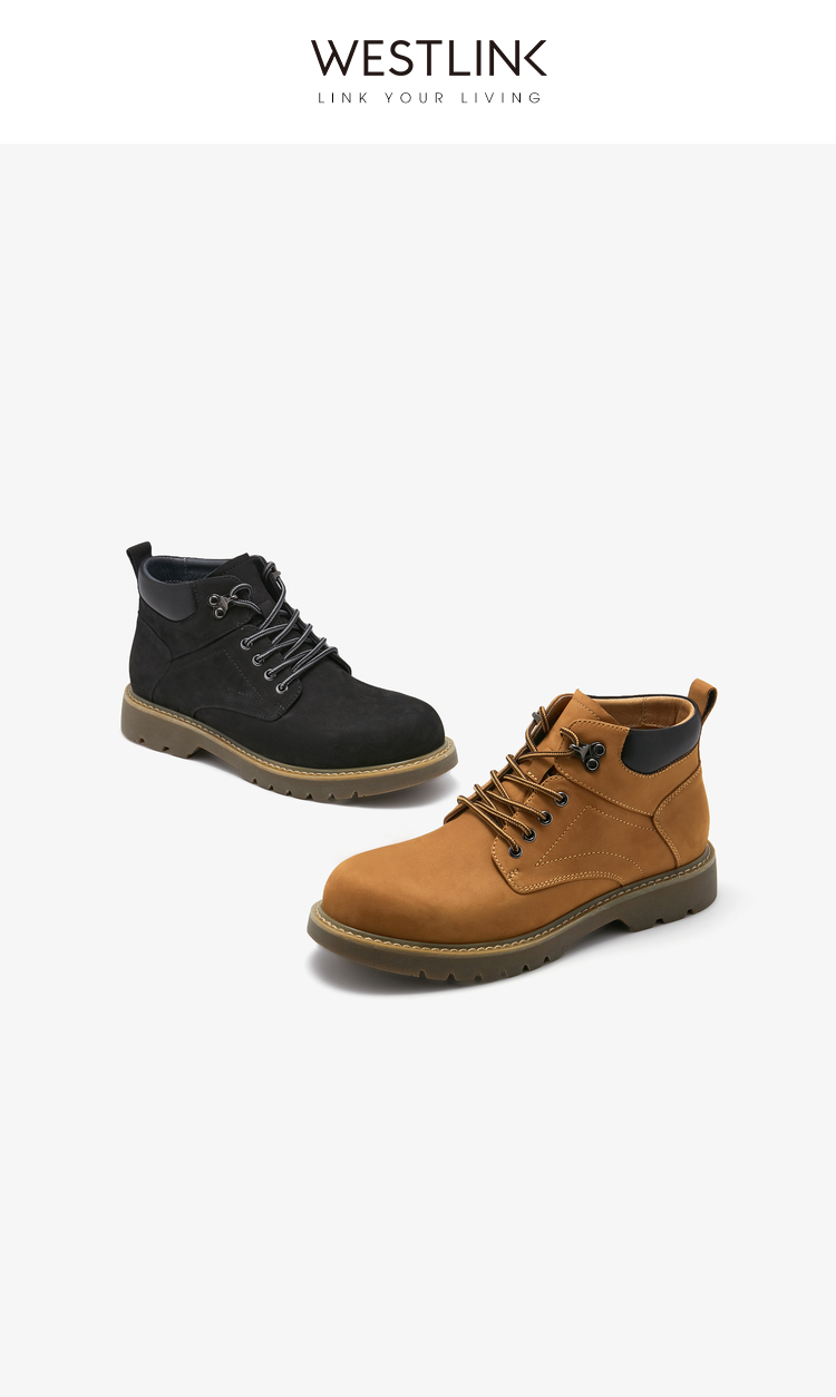 西遇马丁靴男英伦风ins潮2020冬季新款头层牛皮撞色系带工装鞋男