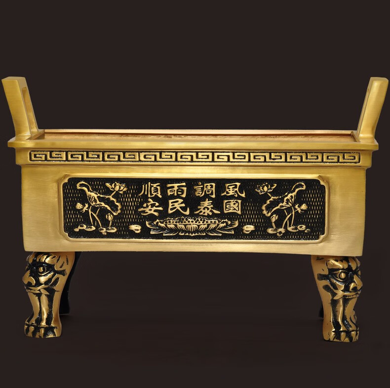 纯铜烧香炉檀香炉室内长方形香炉供佛拜神祭祖鼎寺庙用特大号香炉 12