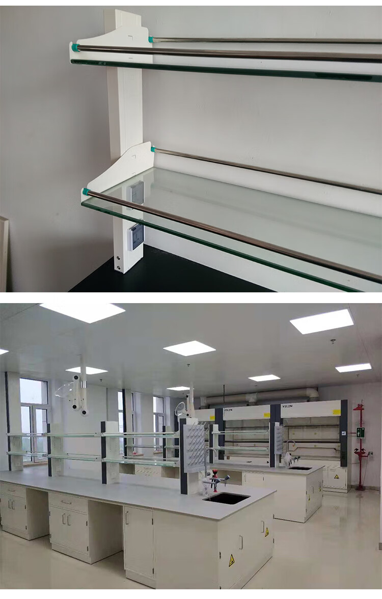 高玛实验室铝玻钢玻试剂架pp置物架全钢放置架全木台上器皿架 钢玻边