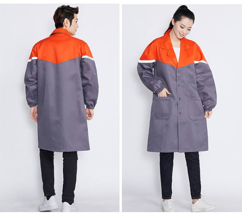 蓝大褂工作服加肥加大搬货衣服大褂男蓝长款防尘耐脏劳保食品厂搬运服