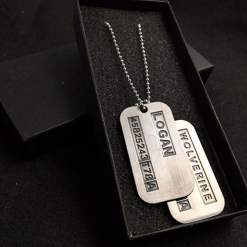 周边x战警金刚狼罗根军牌狗牌休叔狼叔金属饰品项链吊牌双牌礼盒装