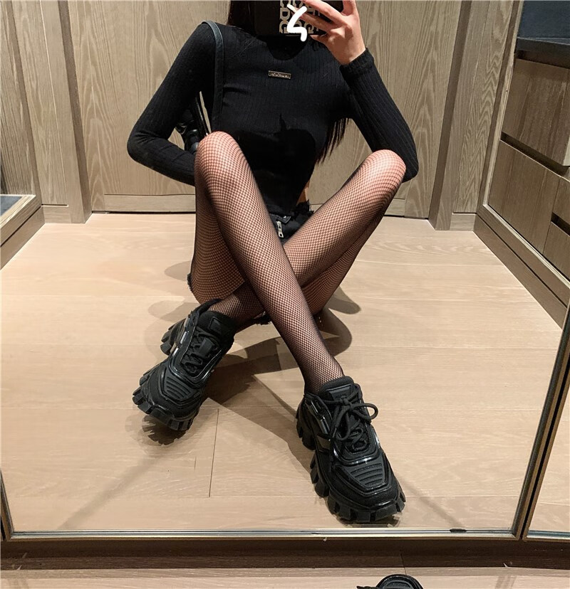 内裤女可插入搭破洞裤 冬网袜加绒渔网袜加厚光腿神器性感假透肉黑透