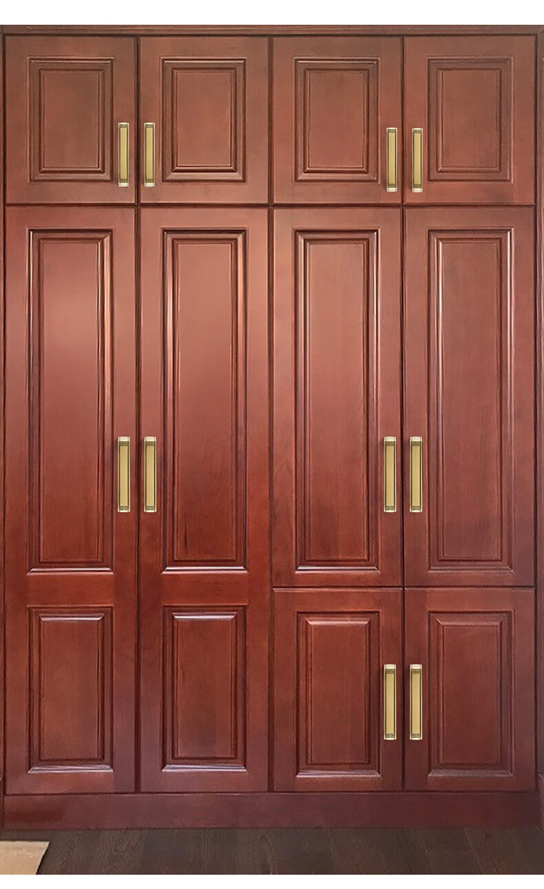 创逸坊中式柜门纯铜色拉手仿古衣柜实木铜把手欧式橱柜黄铜复古抽屉