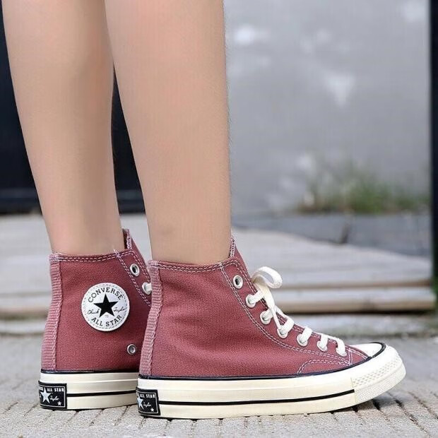 converse匡威1970s三星标经典女鞋男粉红色高帮休闲帆布鞋 1970粉红