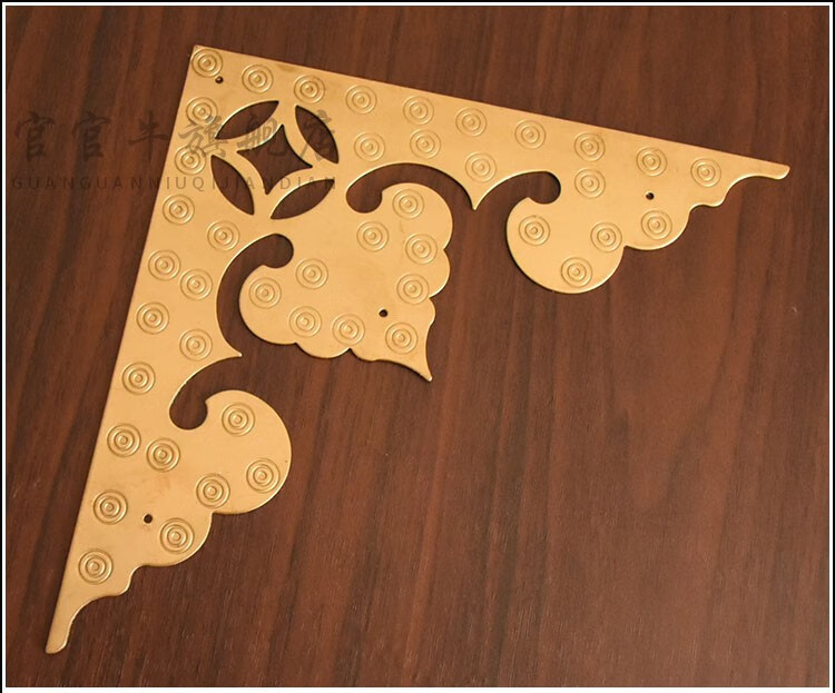 中式仿古铜角花实木大门护角古建装饰包角黄铜包边角码五金配件