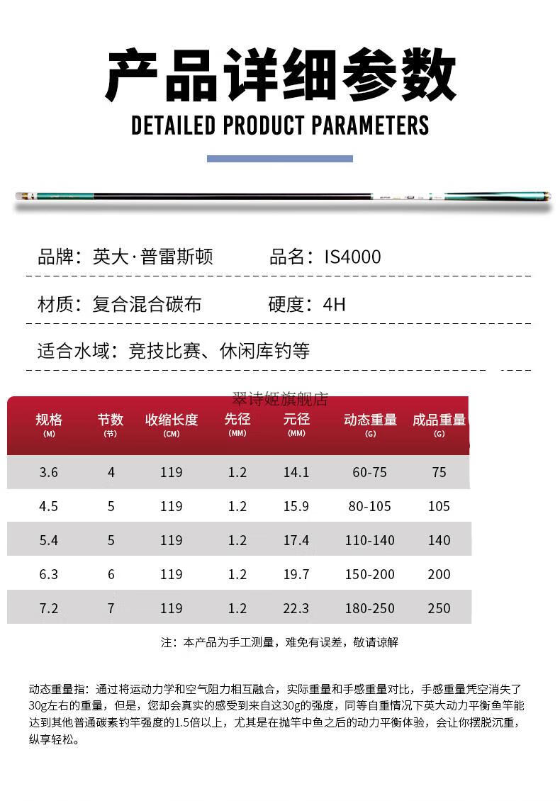 英大品牌鱼竿普雷斯顿is4000综合竿4h28调鲫鱼鲤鱼轻硬钓鱼竿手杆 is