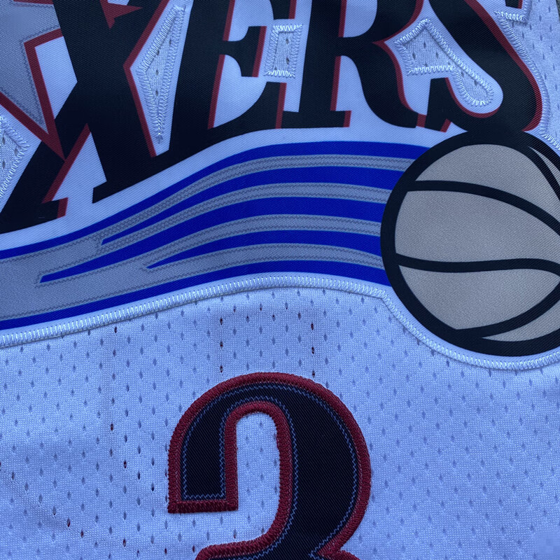 腾讯体育同款艾弗森球衣3号复古刺绣76人队篮球服男女个性休闲运动