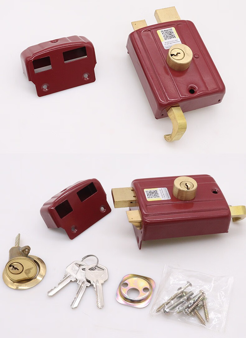 忽风 牛头锁单双舌弹子外装门锁铁门锁室内556老式708家用通用型木