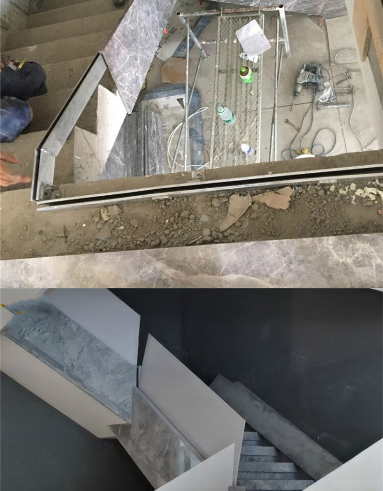 阳台无框玻璃扶手轨道地槽碳钢护栏卡槽栏杆楼梯玻璃预埋型槽高度65mm