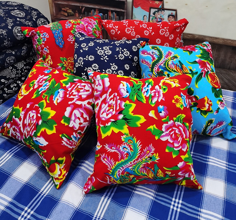 东北大花布凤凰牡丹老式包边被子棉被褥面结婚用传统手工棉花喜被