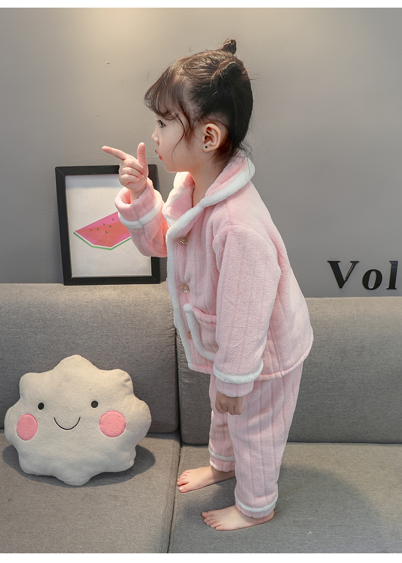 1-5岁宝宝穿的连体睡衣女童睡衣春秋季珊瑚绒小童保暖套装儿童女宝宝