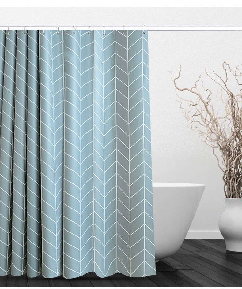 浴室浴帘防水隔断帘挂帘浴帘套装免打孔伸缩杆淋浴帘窗帘布挂帘子宽