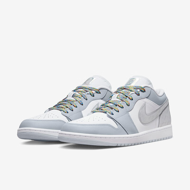 耐穿air jordan aj1 low灰白银 撕撕乐 男子低帮休闲篮球鞋克水泥 dx