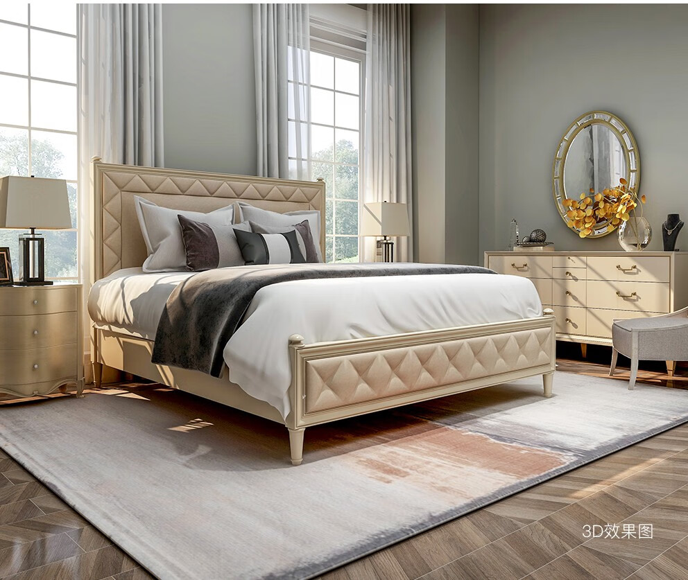 caracolecara密语板式床简约现代卧室床实木轻奢床密语一米三五板式床