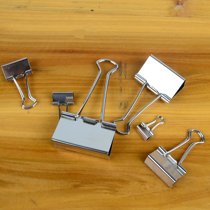 金色长尾夹51mm大号银色燕尾凤尾铁票夹文具中号不锈钢票据文件夹金色