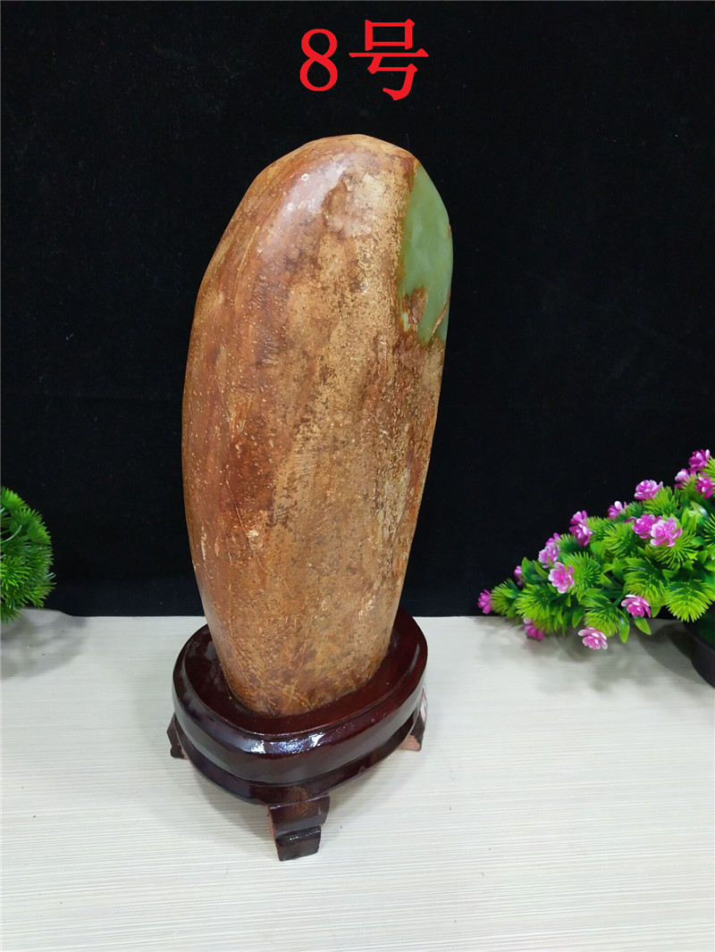 岫玉蛇纹石质玉玉石岫玉开窗原石观赏石收藏靠山石奇石家居办公室摆件