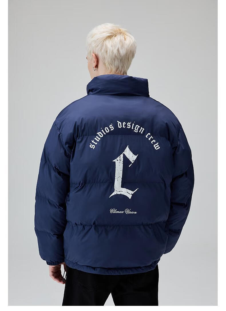 冬季新款climaxvision破损做旧c字母印花保暖男女同款加厚外套潮流