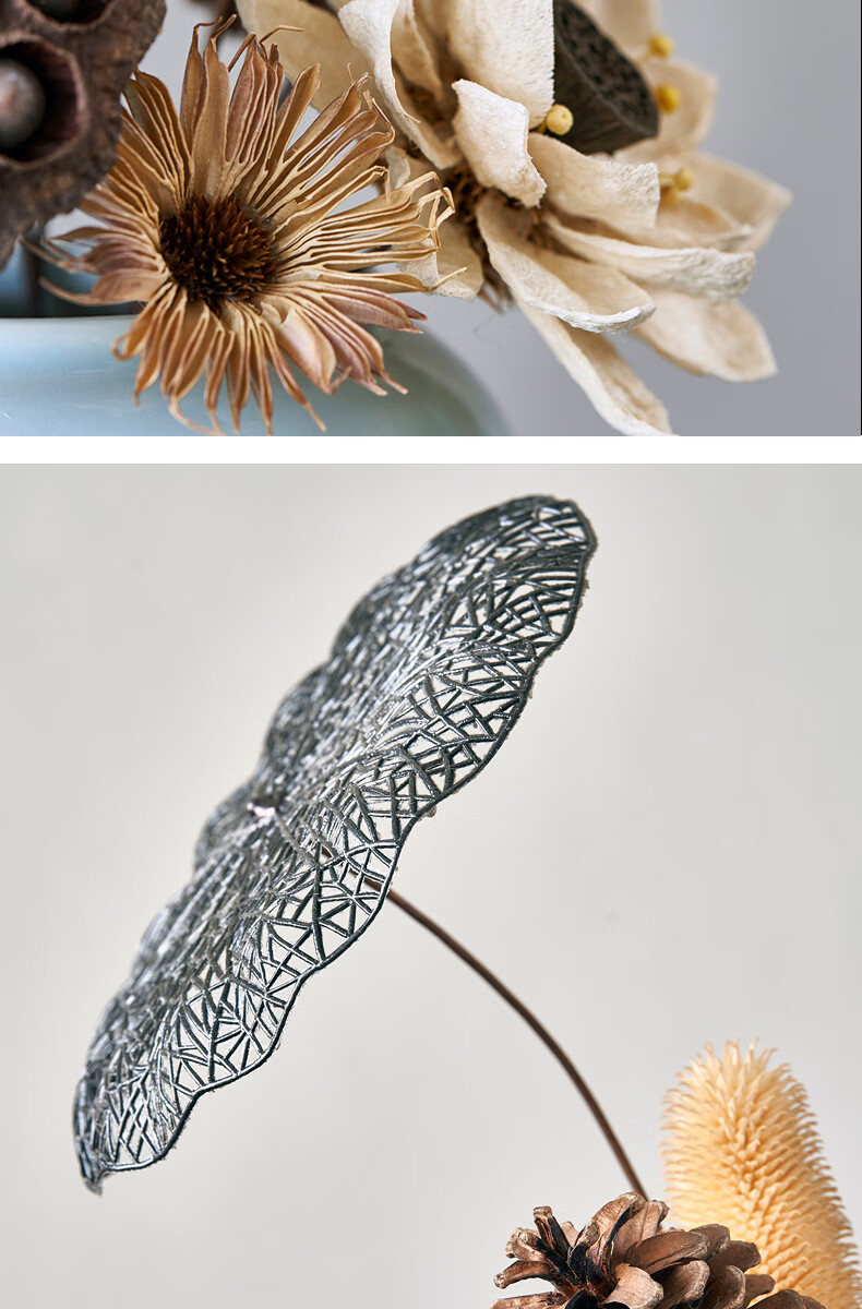 丹尼沙 天然干莲蓬新中式花艺花瓶摆件干花真花假荷花仿真花客厅干花