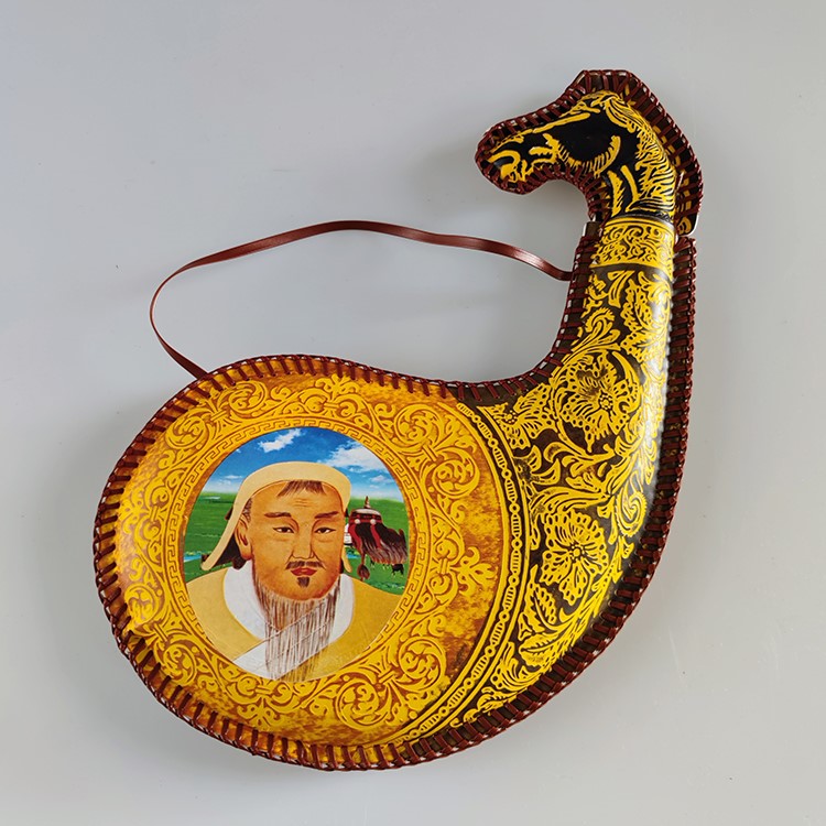 蒙古酒壶 蒙古族特色皮囊酒壶空壶马头民族风手提酒囊舞蹈演出道具