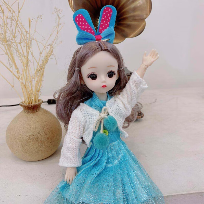 神孩子定制30厘米芭比娃娃小公主套装3d真眼22关节洋娃娃女孩过家家