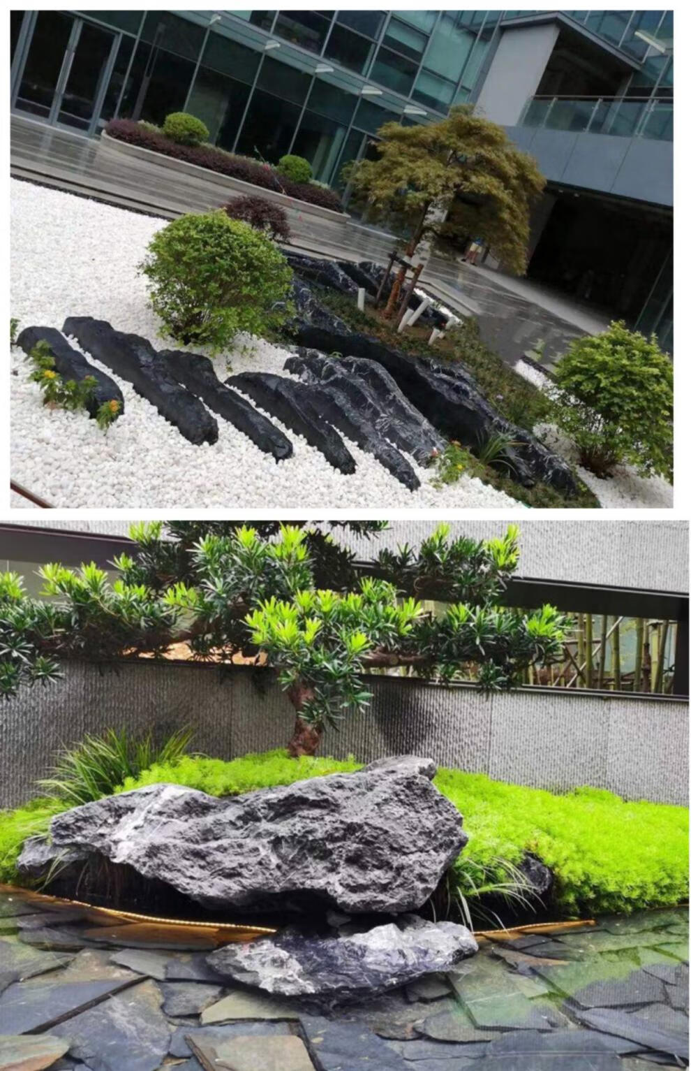 精选好物日式庭院石水钵流水石钵日式黑山石切片景石庭院石材庭院水景