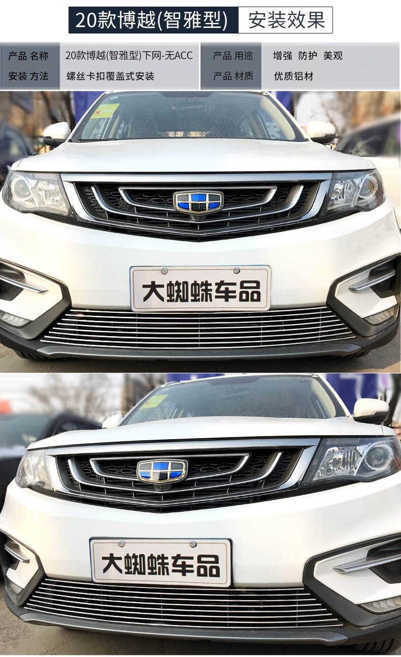 适用于2020款吉利博越pro中网外观改装前脸大包围专用装饰亮条配件