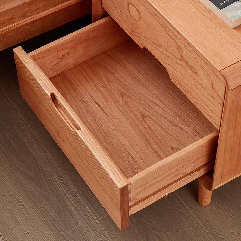 纽菲乐北美樱桃木全实木床头柜卧室家具樱桃木床头柜1504050cm