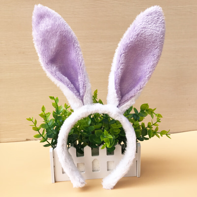 28g儿童节幼儿园动物头饰小白兔耳朵头饰头箍发箍兔子耳朵兔女郎白加