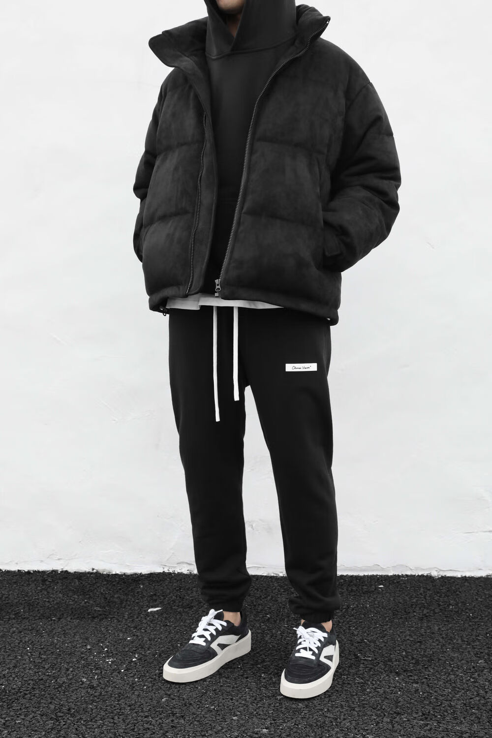 熙同款】climax vision加厚保暖麂皮绒棉衣外套休闲棉服潮 皮棉衣黑色