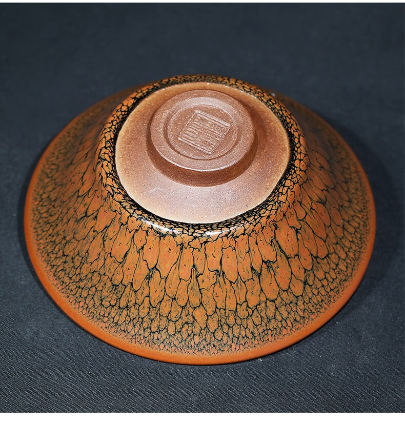 道诣堂 陈大鹏建盏黄绿鹧鸪斑盏 国大师全手工茶盏原矿铁胎建窑主人杯