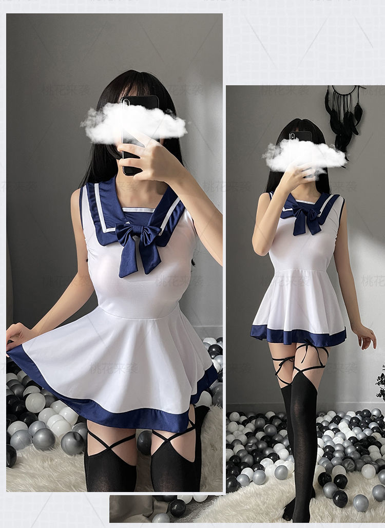 情绪内衣学生套装性感诱h女jk日系学院风角色扮演水手服开当免脱 蝴蝶