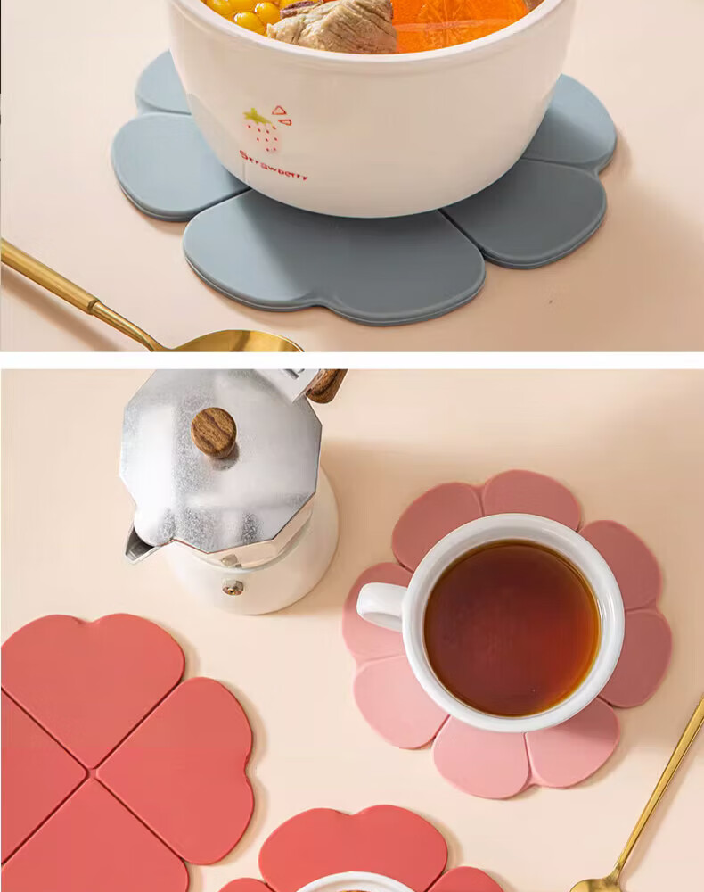 Maomiyoupin Silicone Heat-Resistant Mat, Placemat, Casserole Pad, Coaster, Bowl Mat, Plate Mat, Heat-Resistant Table Mat for Home Use, High-Temperature Resistant, Anti-Scalding Pad 14