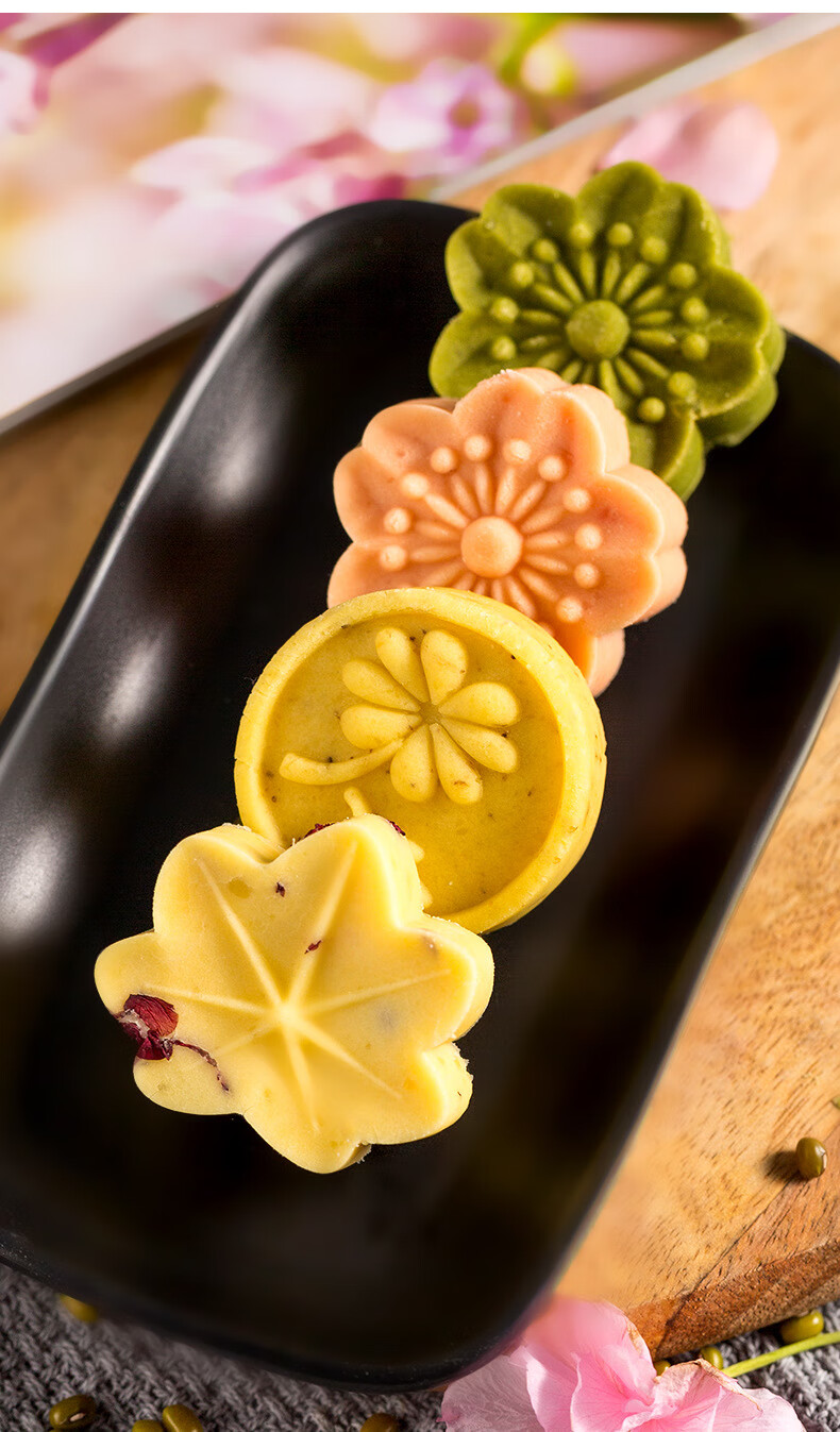 绿豆糕杭州特产小吃绿豆饼传统糕点办公室零食好吃的点心桂花味绿豆糕